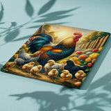 Paint by Numbers Rooster, Hens and Chicks on the Farm