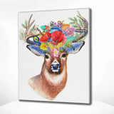 Paint by Numbers Deer with Flowers Antlers