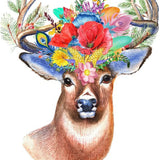 Paint by Numbers Deer with Flowers Antlers