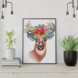Paint by Numbers Deer with Flowers Antlers