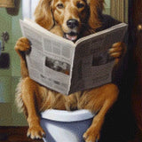 Diamond Painting Dog Toilet