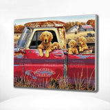 Paint by Numbers Dogs in Red Car