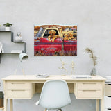 Paint by Numbers Dogs in Red Car