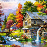 Paint by Numbers House with Watermill