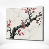 Paint by Numbers Ink branch with red blossom Japan