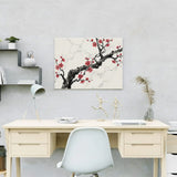 Paint by Numbers Ink branch with red blossom Japan