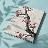 Paint by Numbers Ink branch with red blossom Japan