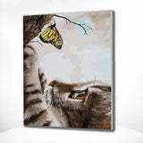 Paint by Numbers Cat and a Butterfly