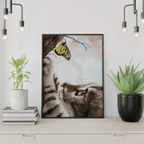 Paint by Numbers Cat and a Butterfly