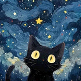 Diamond Painting Cat in the Night