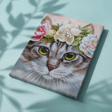 Paint by Numbers Cat with Flowers