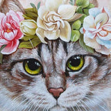 Paint by Numbers Cat with Flowers