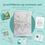 Paint by Numbers Cat with Flowers