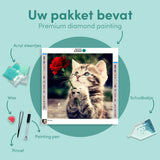 Diamond Painting Cat with a Rose