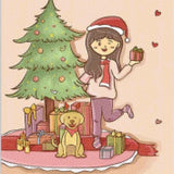 Diamond Painting Christmas, Woman and Dog