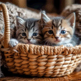 Diamond Painting Kittens Basket