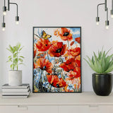 Paint by Numbers Poppies with Butterfly