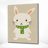 Paint by Numbers Rabbit with Green Scarf