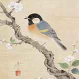 Diamond Painting Great Tits on blossom branch by Ohara Koson Japan