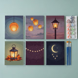 Lanterns at Dusk - Paint by Numbers Mini Set of 6