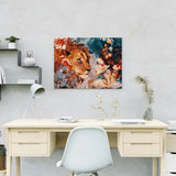 Paint by Numbers Lion with Flowers and Woman