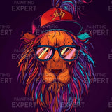 Paint by Numbers Lion with Sunglasses
