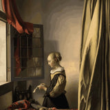 Paint by Numbers Girl reading a letter by an open window