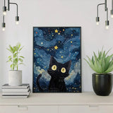 Paint by Numbers Mysterious Cat in the Night