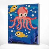 Paint by Numbers Octopus with Fish