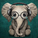 Diamond Painting Elephant Headphones