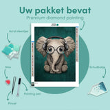Diamond Painting Elephant Headphones