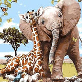 Paint by Numbers Elephant and Giraffe