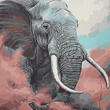Paint by Numbers Elephant with Pink Cloud