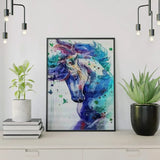 Diamond Painting Horse with Blue Shades