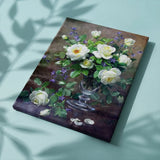 Paint by Numbers Purple and White Flowers
