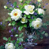 Paint by Numbers Purple and White Flowers