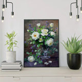 Paint by Numbers Purple and White Flowers