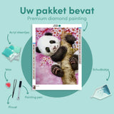 Diamond Painting Panda with Flowers