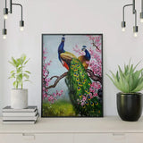 Paint by Numbers Peacocks with Pink Flowers