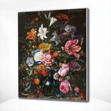 Diamond Painting Portrait Flowers in a Blue Vase