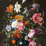 Diamond Painting Portrait Flowers in a Blue Vase