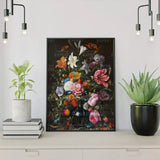 Diamond Painting Portrait Flowers in a Blue Vase