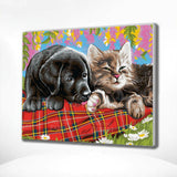 Paint by Numbers Puppy and Kitten