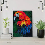 Paint by Numbers Red Parrot with Blue Shades