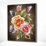 Diamond Painting Rose with Butterflies