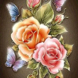 Diamond Painting Rose with Butterflies
