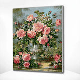 Paint by Numbers Pink Flowers in a Vase