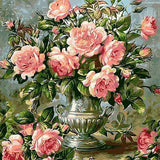Paint by Numbers Pink Flowers in a Vase