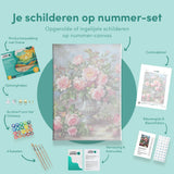 Paint by Numbers Pink Flowers with Silver Vase