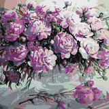 Paint by Numbers Pink Flowers on Table